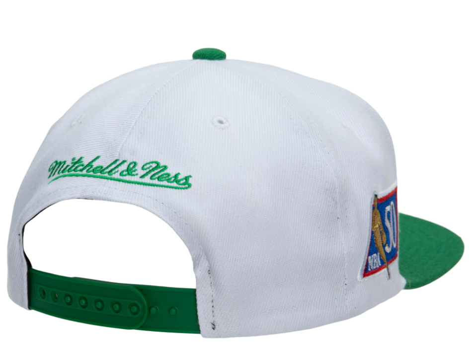 Men's Boston Celtics Mitchell & Ness 50th Anniversary HWC Green/White Snapback Hat