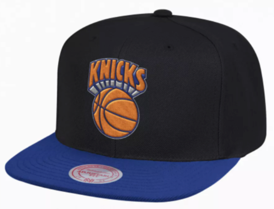 Men's New York Knicks Black/Royal NBA Core Basic HWC Mitchell & Ness Snapback Hat