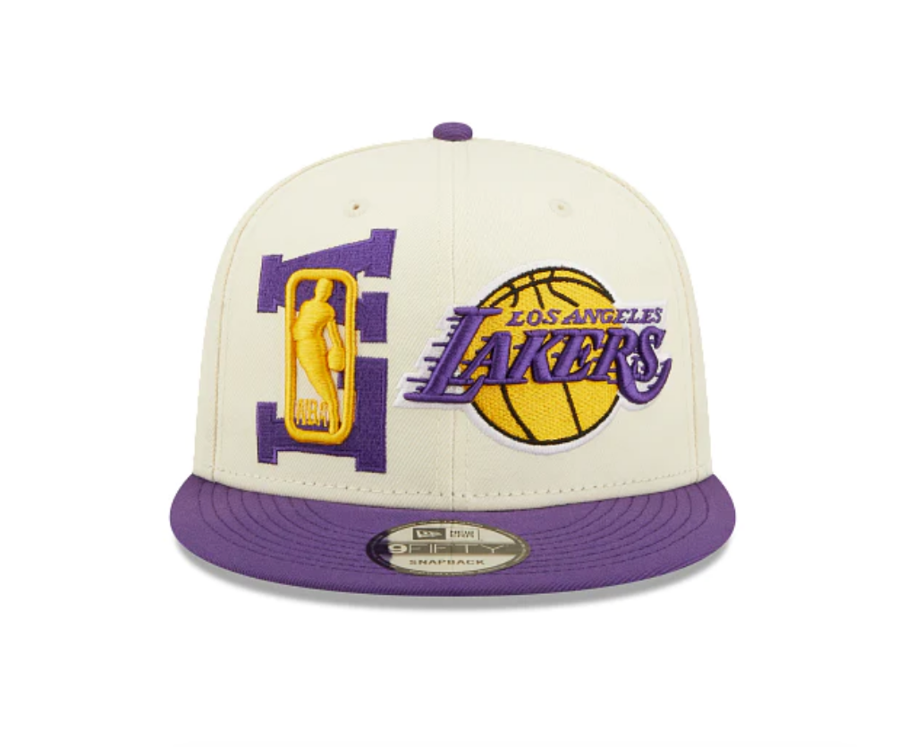 Los Angeles Lakers New Era 2022 NBA Draft 9FIFTY Snapback Adjustable Hat - Cream/Purple