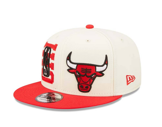 Chicago Bulls New Era 2022 NBA Draft 9FIFTY Snapback Adjustable Hat - Cream/Red