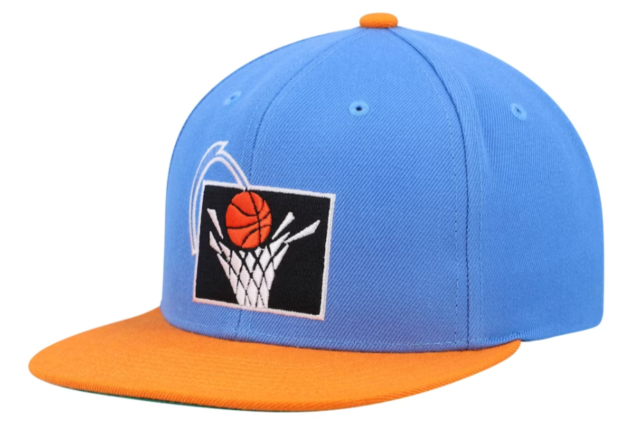 Mens Cleveland Cavaliers 2-Tone Blue/Orange 2.0 HWC Mitchell & Ness Snapback Hat