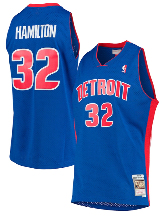 Men's Detroit Pistons Richard "Rip" Hamilton 2003-04 Royal Mitchell & Ness NBA Men's Hardwood Classic Swingman Jersey