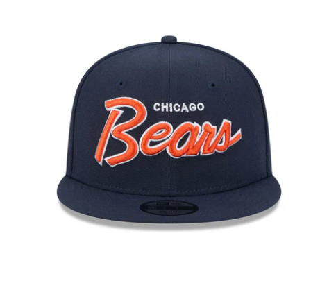 Chicago Bears New Era Navy Script C 9FIFTY Adjustable Snapback Hat