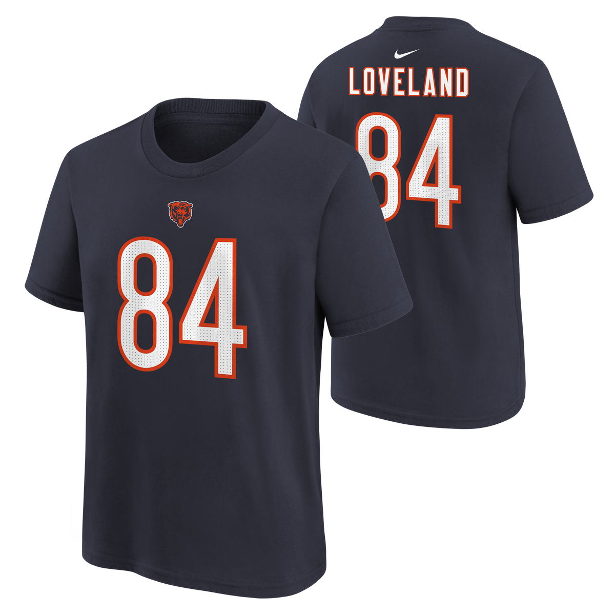 Youth Colston Loveland Chicago Bears Nike Navy FUSE Name & Number T-Shirt