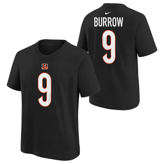 Youth Joe Burrow Cincinnati Bengals Nike Black FUSE Player Pride Name & Number T-Shirt