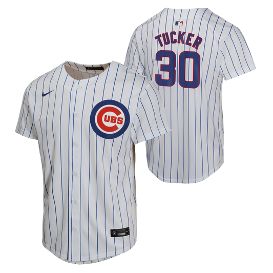 NIKE Youth Kyle Tucker Chicago Cubs White Home Replica Game Jersey