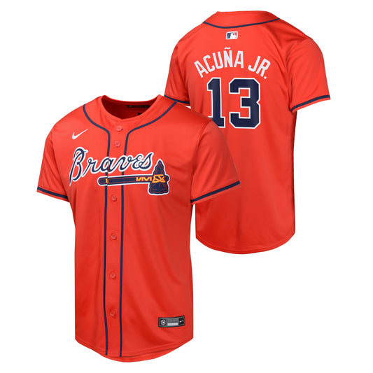 Youth Ronald Acuna Jr. Atlanta Braves NIKE Red Alternate Limited Replica Jersey