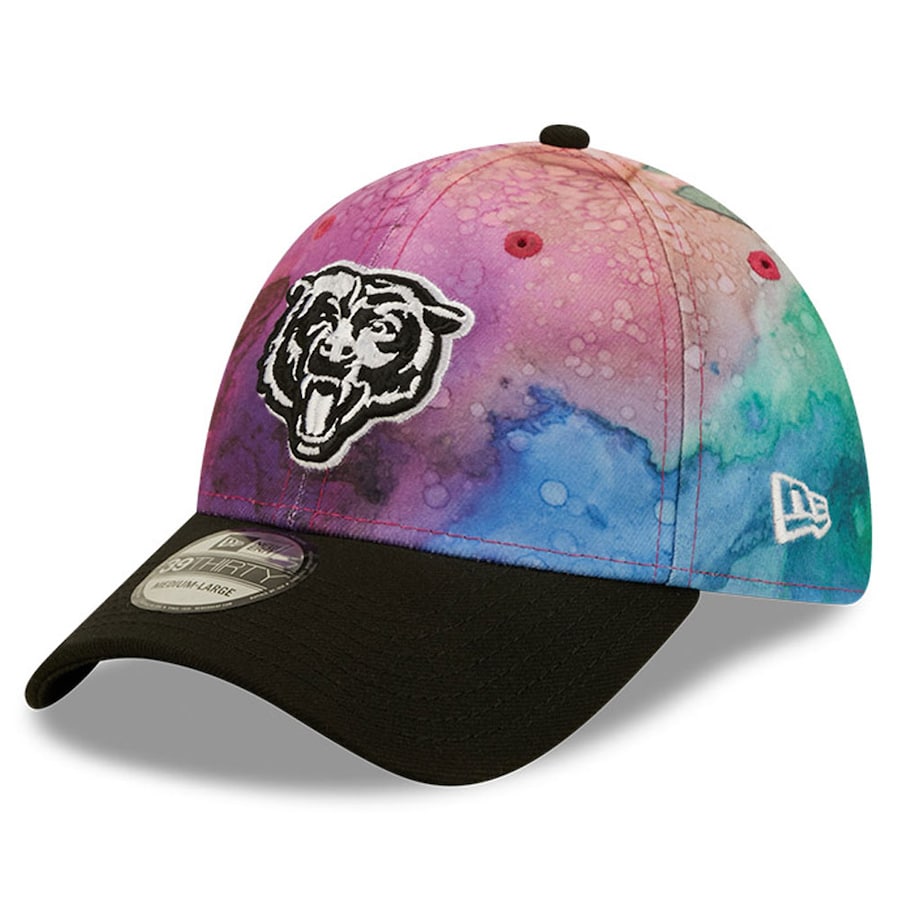 Men's Chicago Bears New Era Crucial Catch 2022 NFL Sideline Mascot Logo Ink 39THIRTY Flex Hat