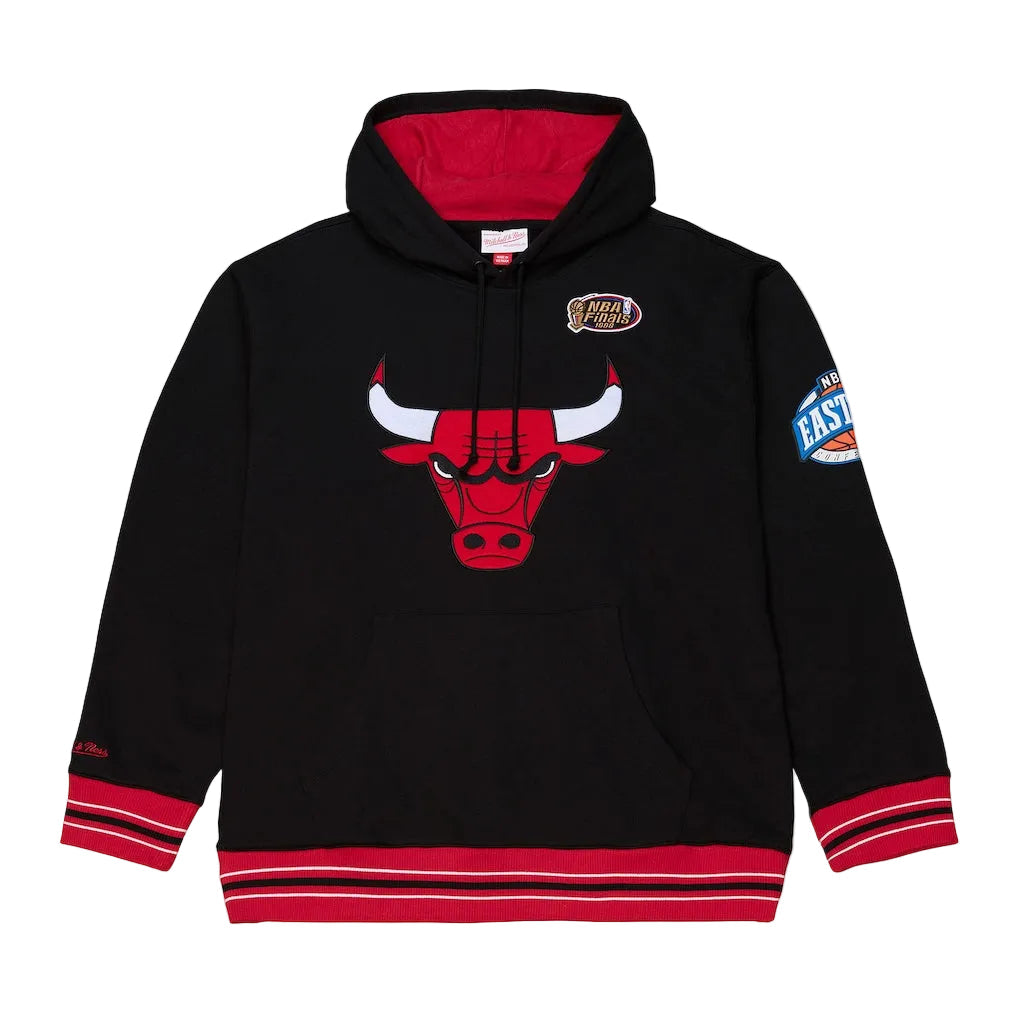 Men's Chicago Bulls Mitchell & Ness Black Playoff Win Lightweight Fleece Hoodie