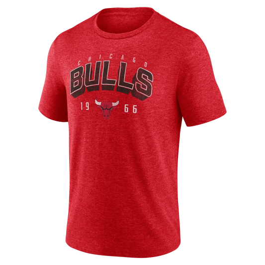 Men's Chicago Bulls Athletic Red Fanatics Backboard Tri-Blend Tee