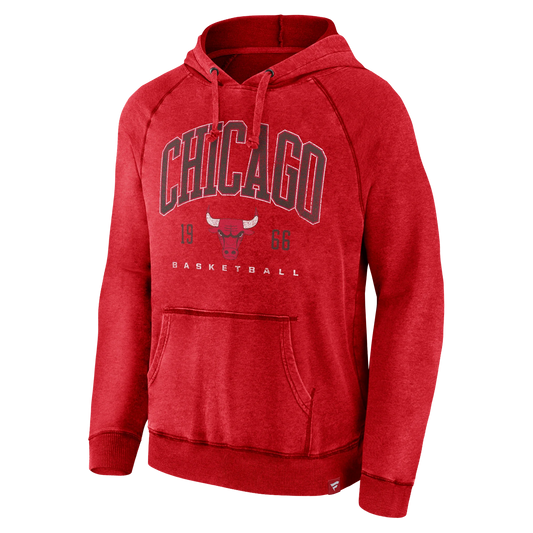 Men's Chicago Bulls Fanatics Faded Red Foul Trouble Hoodie