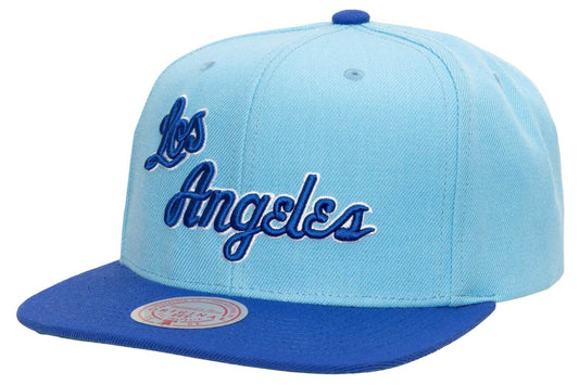 Mens NBA Los Angeles Lakers Blue 2-Tone 2.0 Snapback Hat By Mitchell And Ness