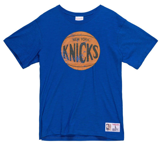 Men's New York Knicks NBA Legendary Slub Royal Tee By Mitchell And Ness