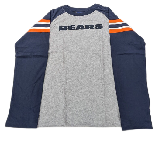 Youth Chicago Bears Gray Reebok Script Long Sleeve T-Shirt