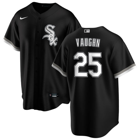 Men's Chicago White Sox Andrew Vaughn Nike Black Alternate Replica Player Name Jersey