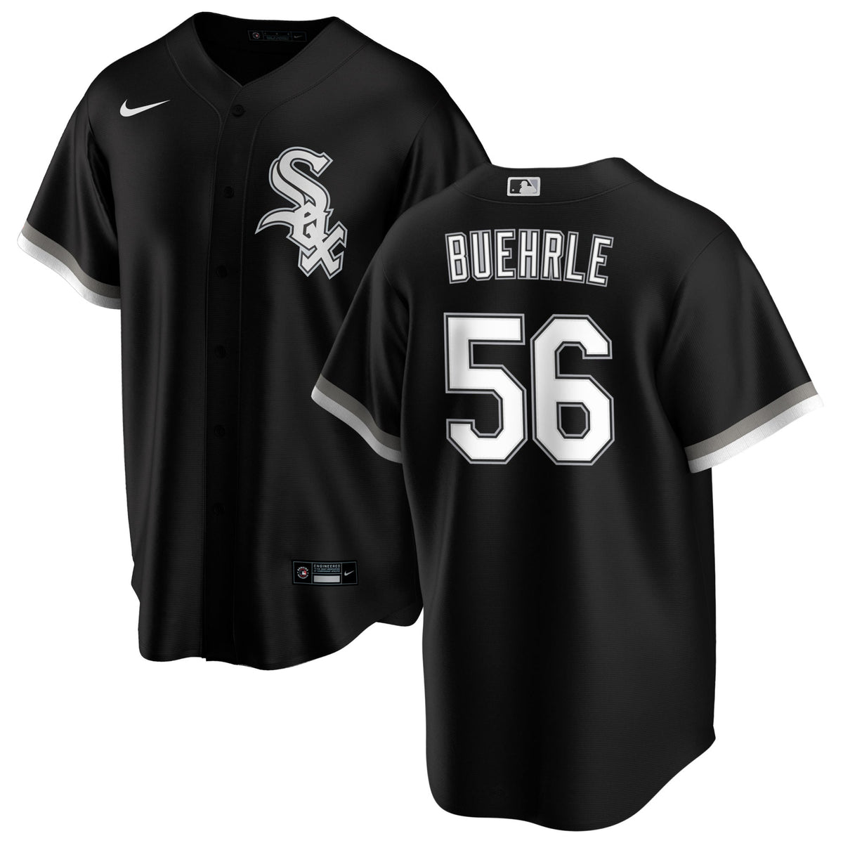 NIKE Men's Mark Buehrle Chicago White Sox Black Alternate Premium Stitch Replica Jersey