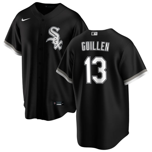 NIKE Men's Ozzie Guillen Chicago White Sox Black Alternate Replica Jersey