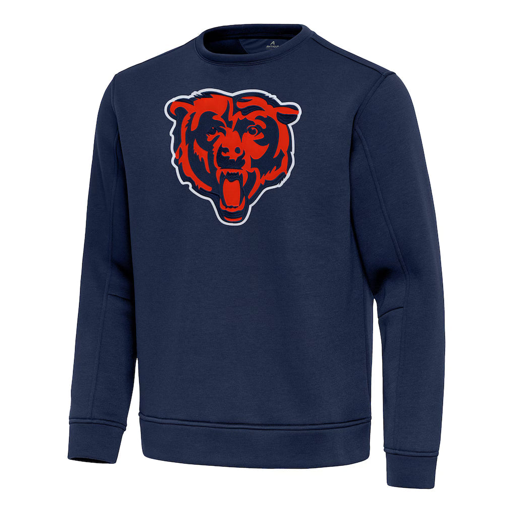 Antigua Chicago Bears Navy Relevant Lightweight Full Chest Pullover Sweatshirt