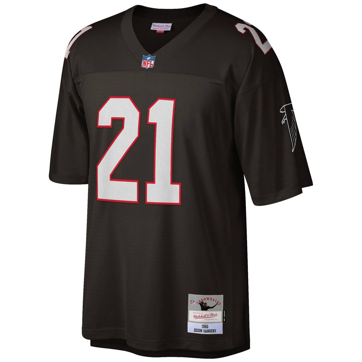 Mens Atlanta Falcons Deion Sanders Mitchell & Ness Black 1992 Retired Player Vintage Replica Jersey