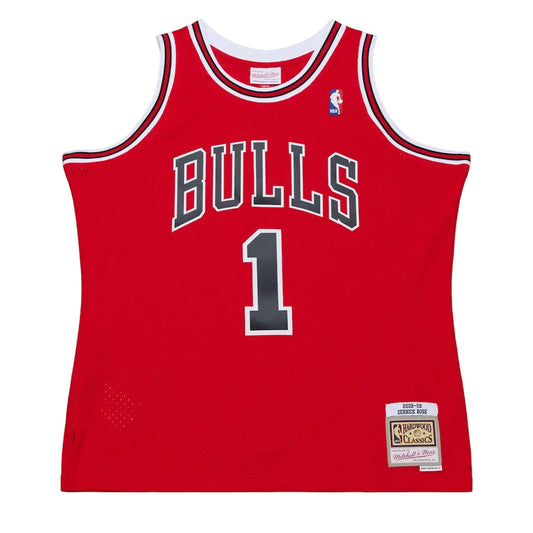 Men's Chicago Bulls Derrick Rose Mitchell & Ness Red 2008 Hardwood Classics Swingman Jersey