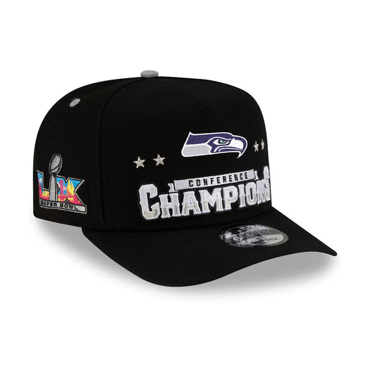 Men's Seattle Seahawks New Era Charcoal Super Bowl LX 9FORTY A-Frame Trucker Adjustable Hat