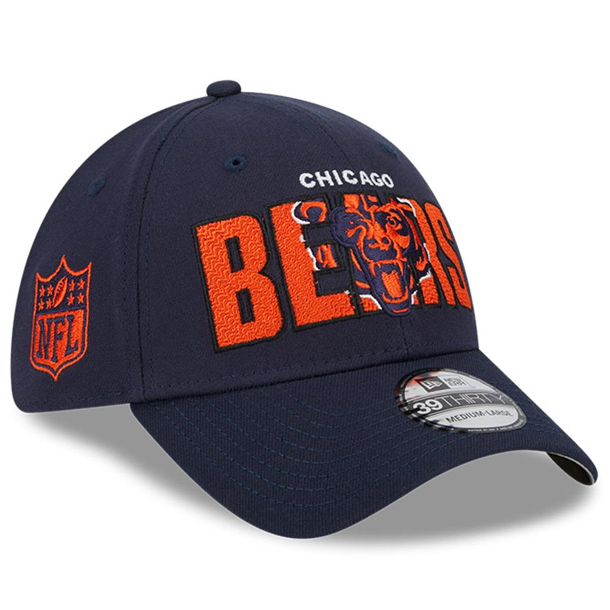 Men's Chicago Bears New Era Navy 2023 NFL Draft 39THIRTY Flex Hat