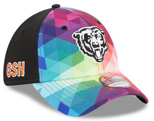 Men's Chicago Bears New Era Pink 2023 NFL Crucial Catch Primary Logo 39THIRTY Flex Hat