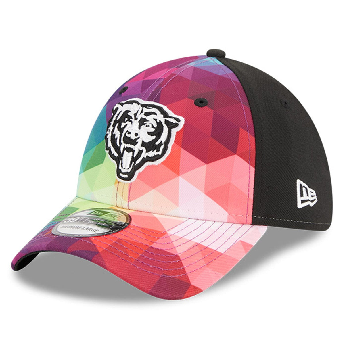 Men's Chicago Bears New Era Pink 2023 NFL Crucial Catch Primary Logo 39THIRTY Flex Hat