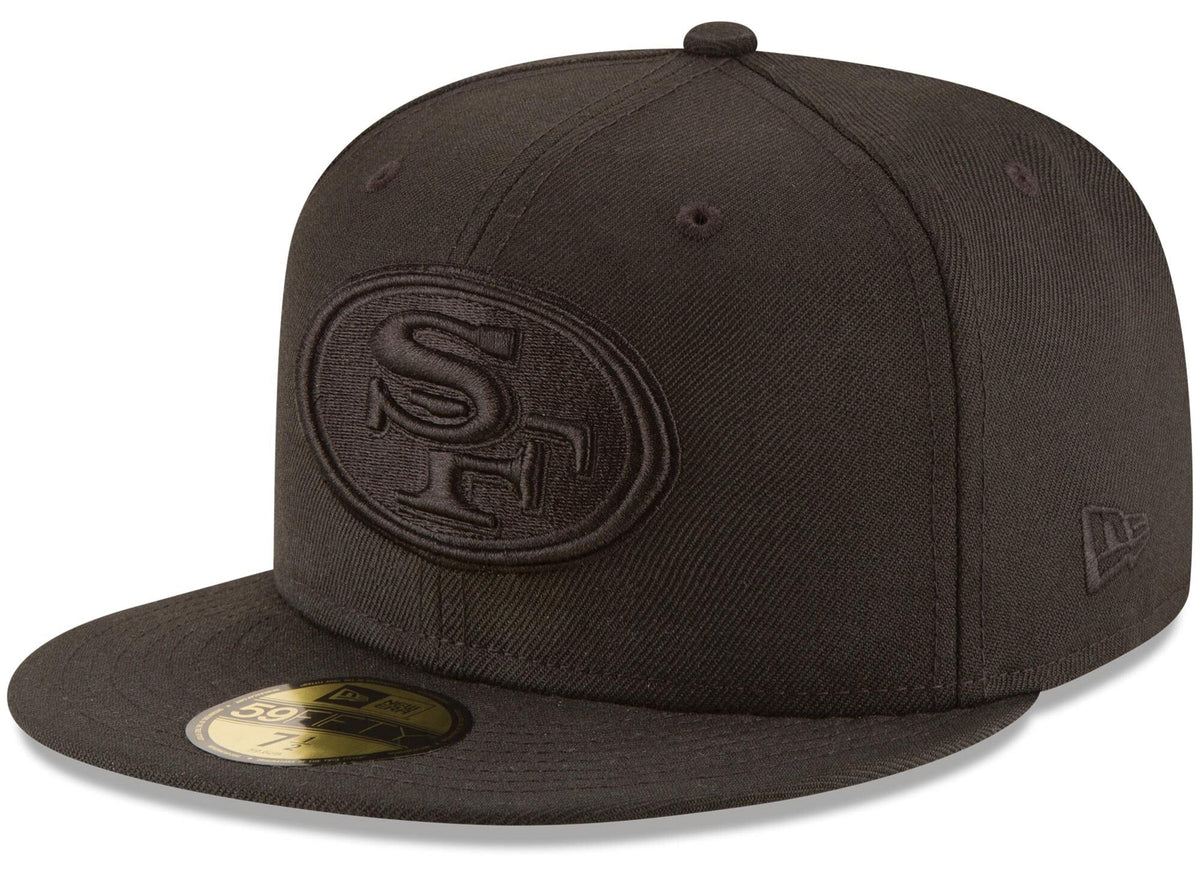 Men's San Francisco 49ers New Era Black On Black 59FIFTY Fitted Hat