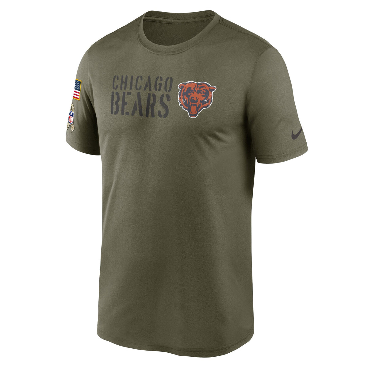 Men's Chicago Bears Nike Olive Salute to Service Legend Team T-Shirt