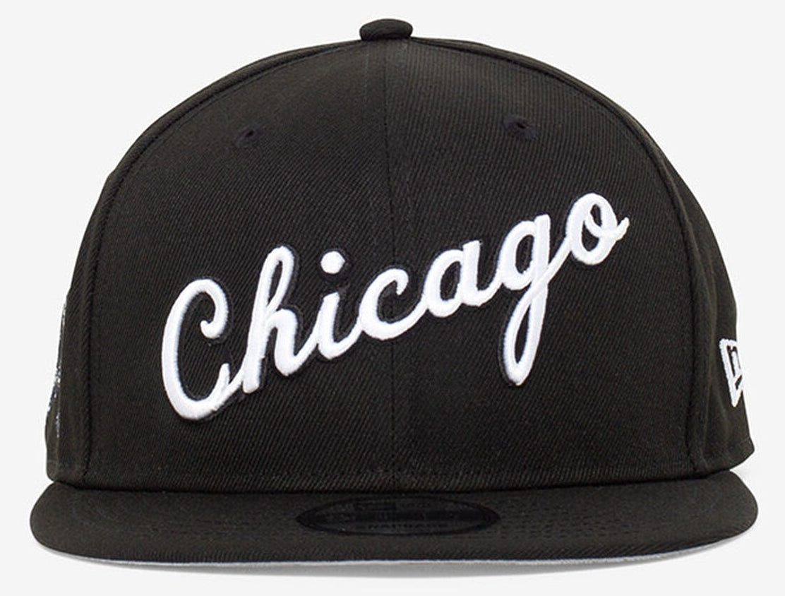 Men's Chicago Bulls 2021-2022 City Edition Trophy's Black New Era 9FIFTY Snapback Hat