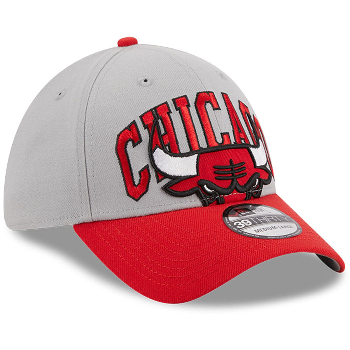 Men's Chicago Bulls New Era Gray/Red Tip-Off Two-Tone 39THIRTY Flex Hat