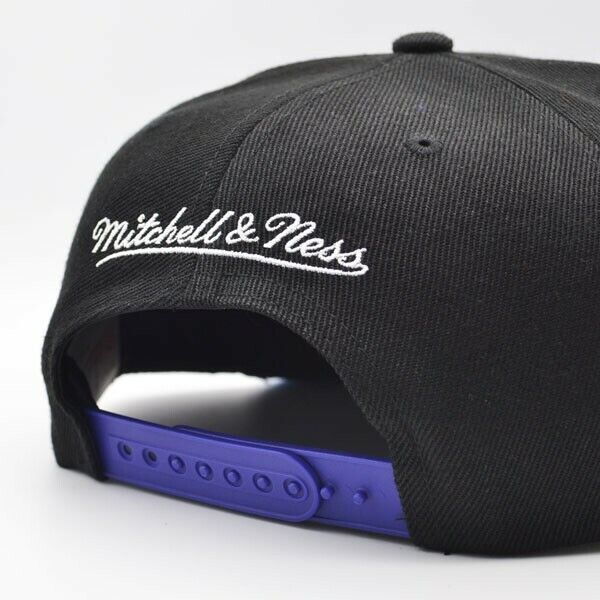 Men's Mitchell & Ness Utah Jazz NBA Core Basic 2 Tone Black/Purple Hardwood Classics Snapback Hat