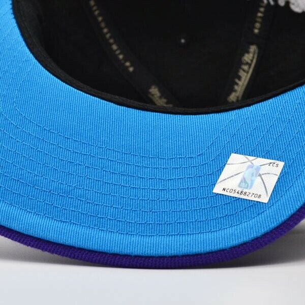 Men's Mitchell & Ness Utah Jazz NBA Core Basic 2 Tone Black/Purple Hardwood Classics Snapback Hat