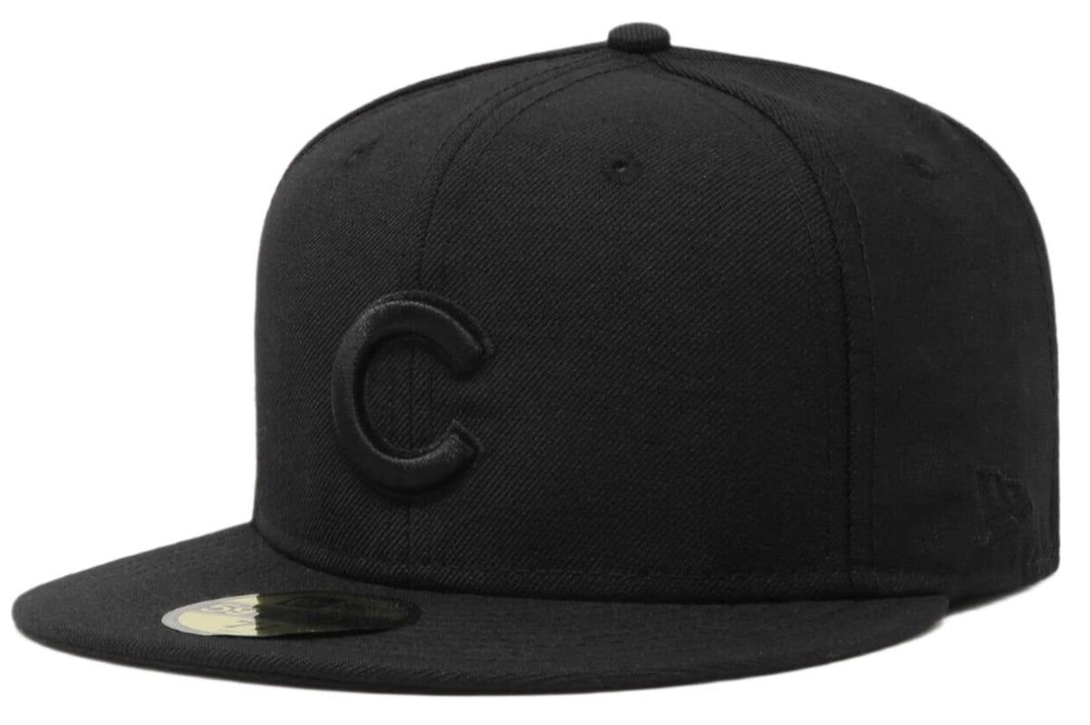 Chicago Cubs New Era Black Tonal Primary Logo 59FIFTY Fitted Hat
