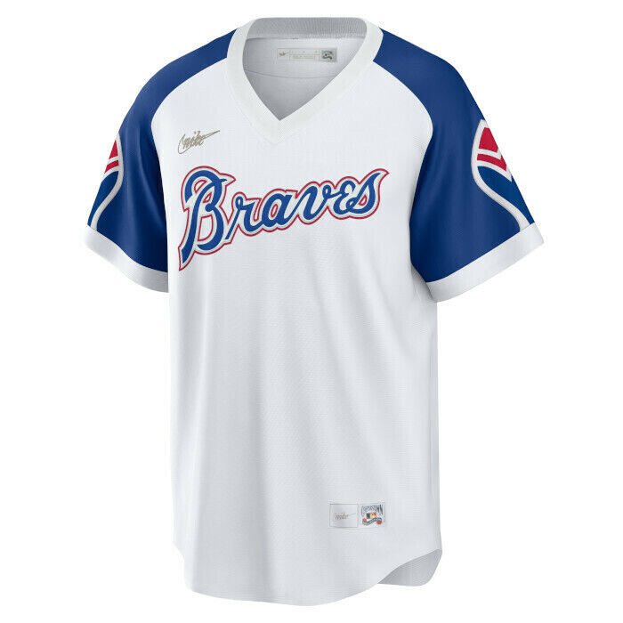 Nike Men's Atlanta Braves Hank Aaron Cooperstown Collection Home Replica Cool Base Jersey