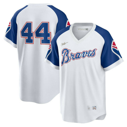 Nike Men's Atlanta Braves Hank Aaron Cooperstown Collection Home Replica Cool Base Jersey