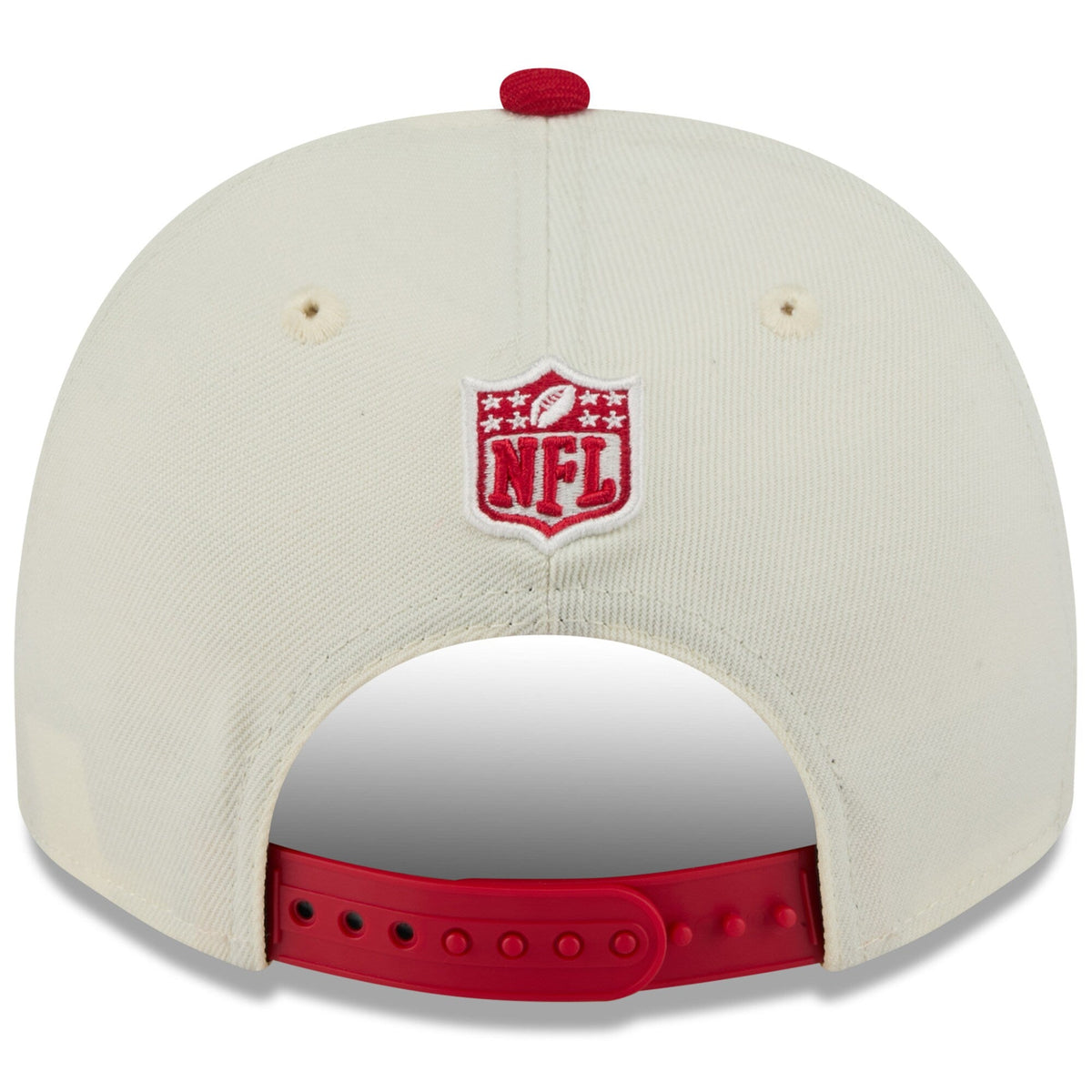 Men's San Francisco 49ers New Era 2025 NFL Draft Cream/Scarlet A-Frame 9FIFTY Snapback Adjustable Hat