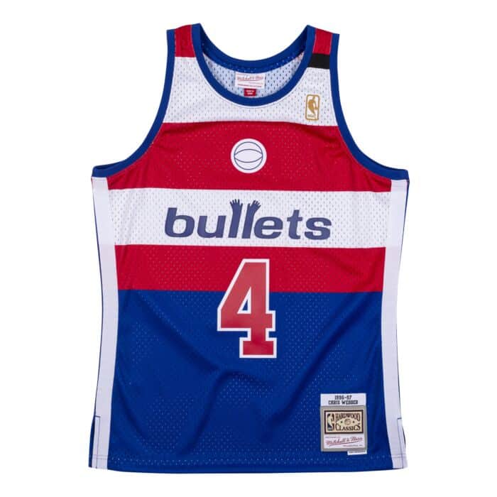 Men's Washington Bullets Chris Webber Mitchell & Ness 1996-97 Hardwood Classics Swingman Replica Jersey