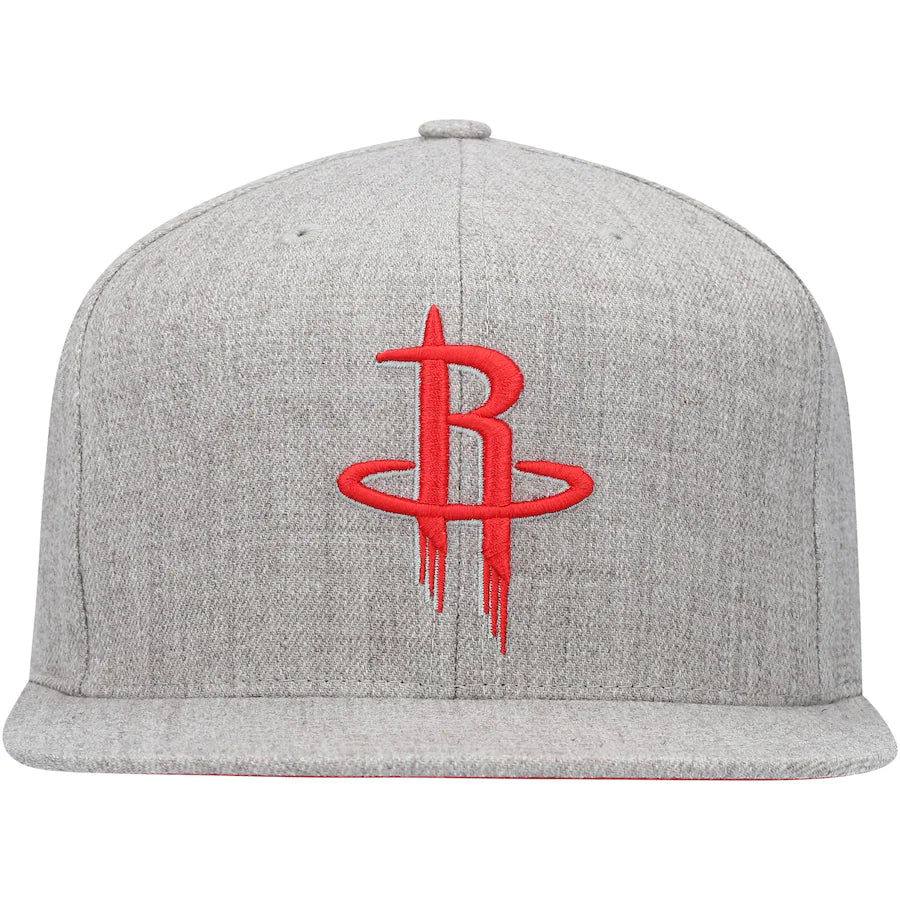 Houston Rockets Gray Heather 2.0 Mitchell & Ness Snapback Hat