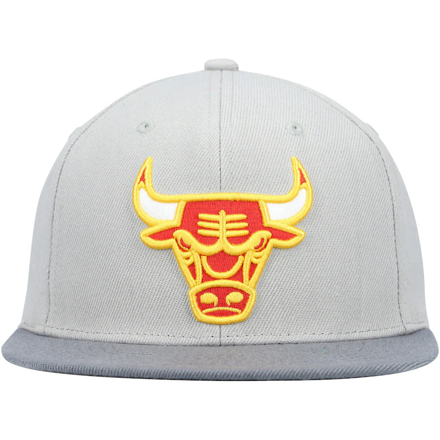 Men's Mitchell & Ness Chicago Bulls NBA Cool Grey 3 Adjustable Snapback