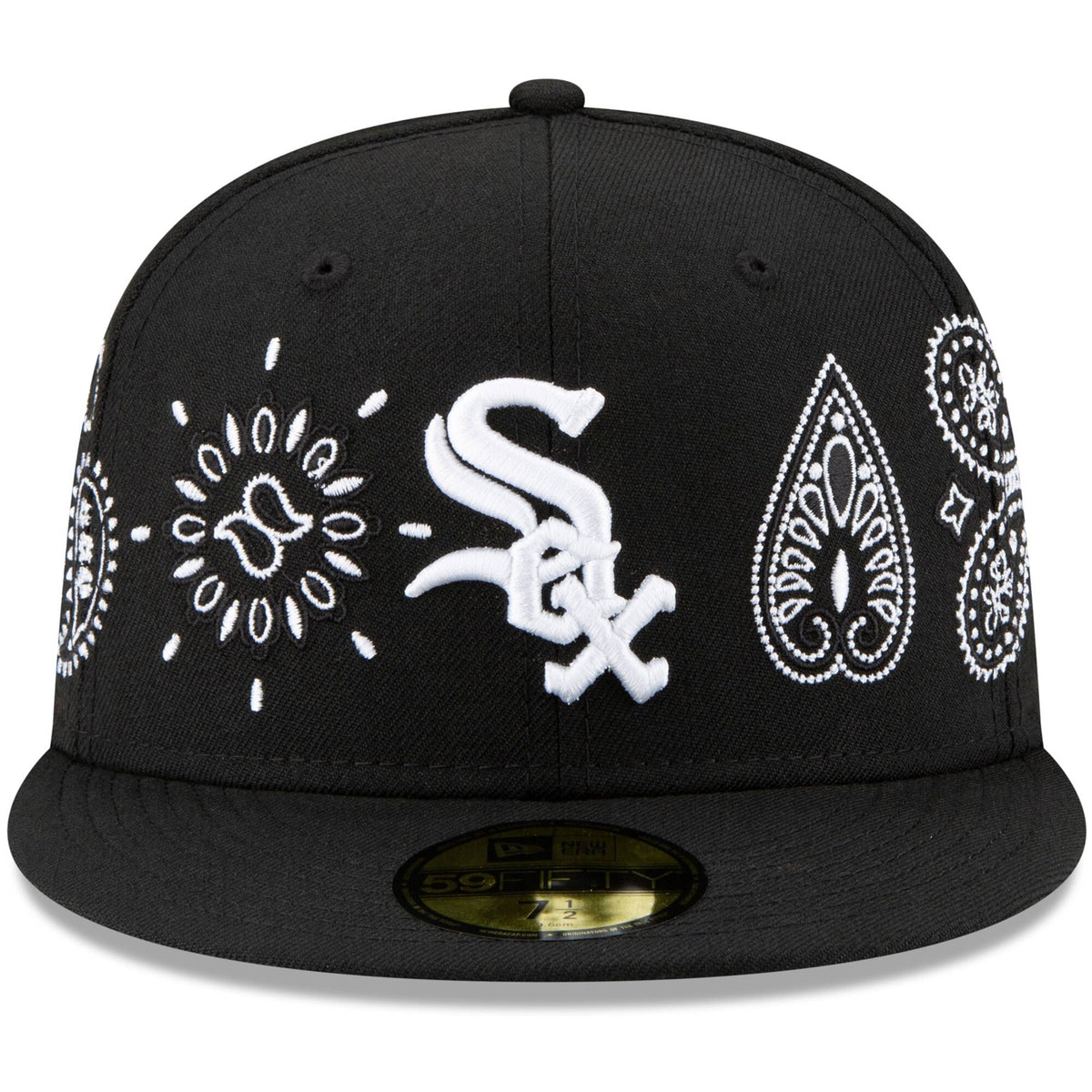 Chicago White Sox New Era Paisley Elements 59FIFTY Fitted Hat - Black