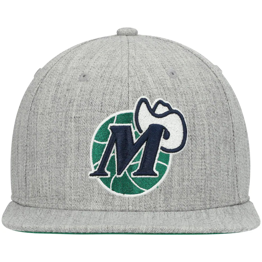Dallas Mavericks HWC Gray Heathered 2.0 Mitchell & Ness Snapback Hat
