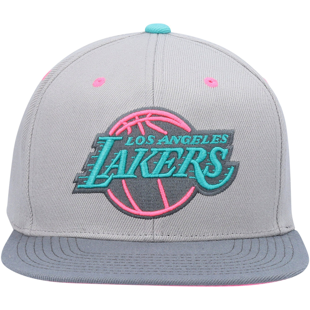 Men's Los Angeles Lakers Mitchell & Ness Gray Wolf Mags Snapback Hat