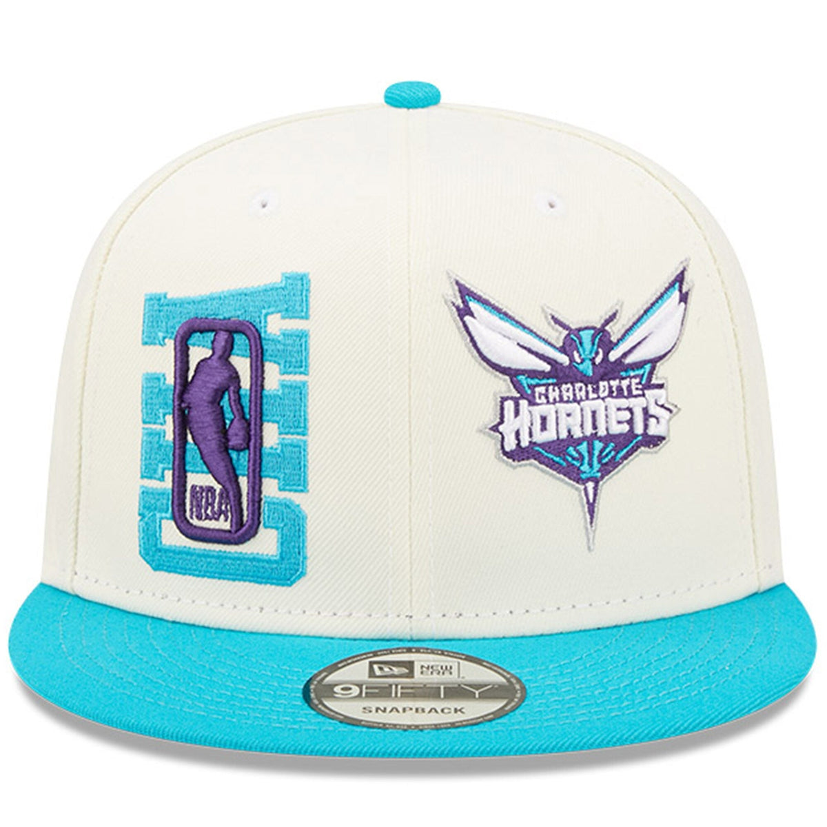 Charlotte Hornets New Era 2022 NBA Draft 9FIFTY Snapback Adjustable Hat - Cream/Teal