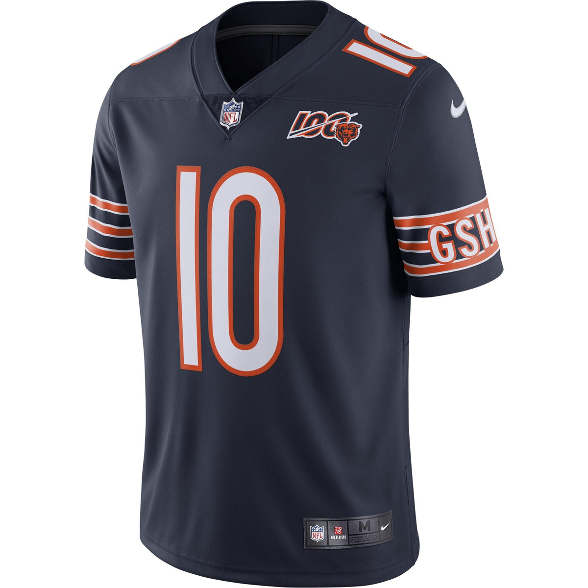 Men's Chicago Bears Mitchell Trubisky Nike Navy NFL 100th Season Limited Jersey