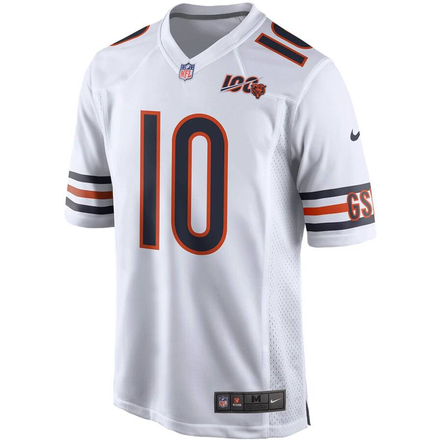 Men's Chicago Bears Mitchell Trubisky Nike White 100th Season Game Jersey