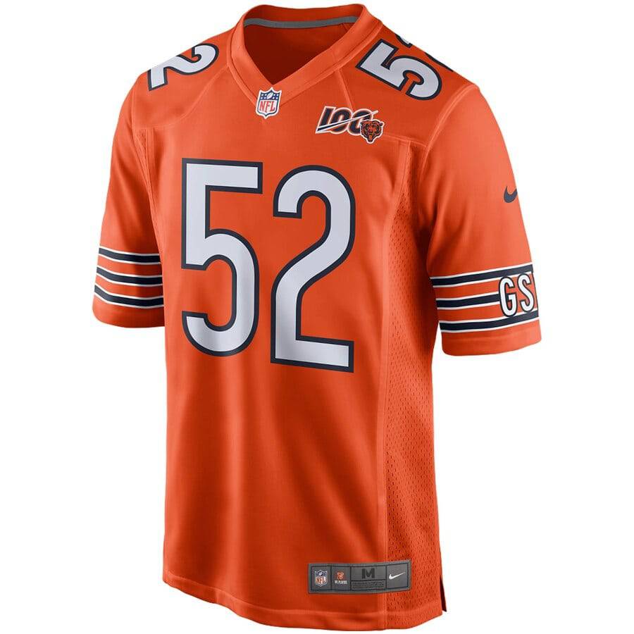 Men's Chicago Bears Khalil Mack Nike Orange 100th Season Game Jersey