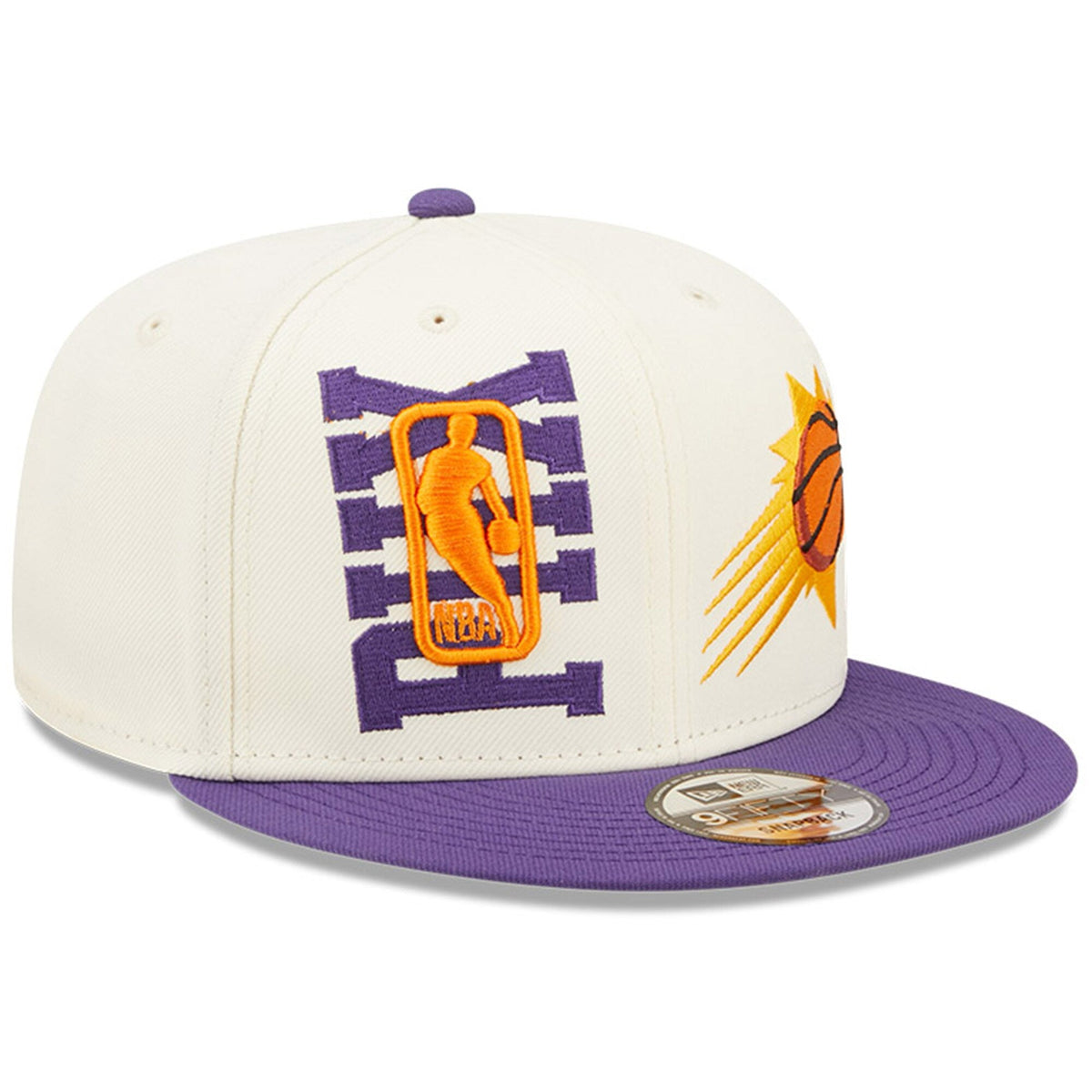 Phoenix Suns New Era 2022 NBA Draft 9FIFTY Snapback Adjustable Hat - Cream/Purple