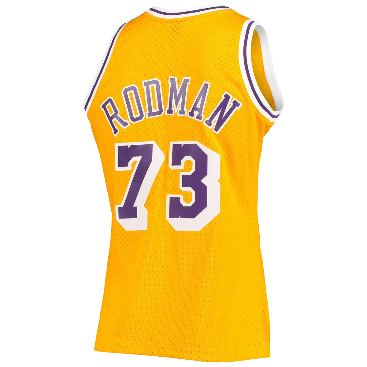 Men's Los Angeles Lakers Dennis Rodman Mitchell & Ness 1998-99 Hardwood Classics Gold Swingman Jersey